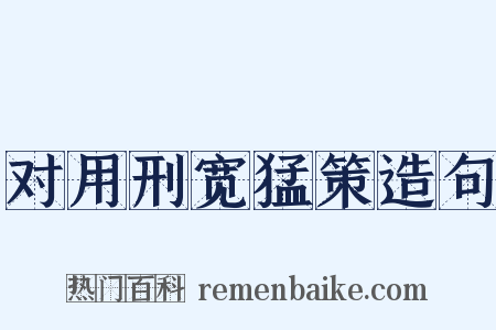 对用刑宽猛策造句是什么意思的图片